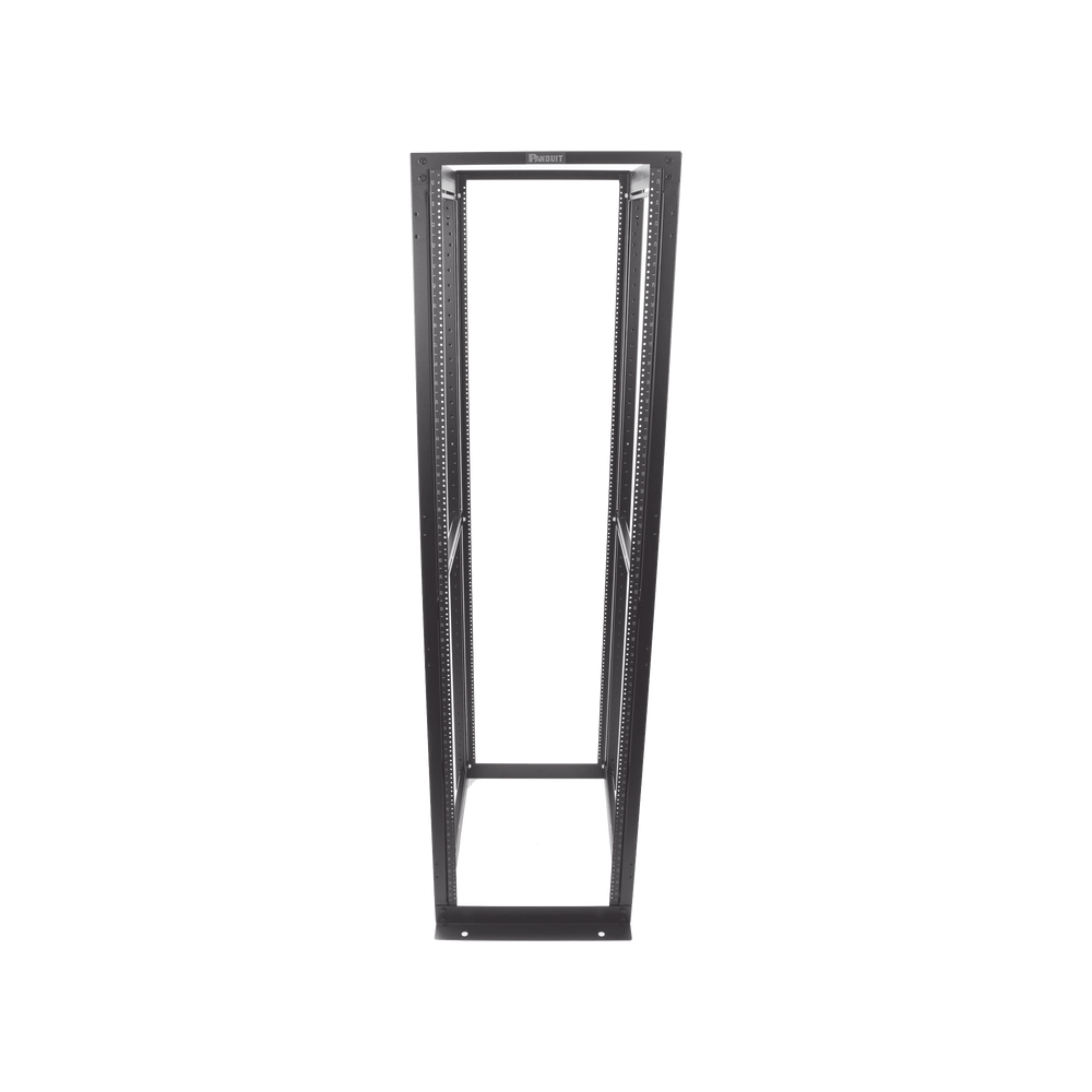 Rack de Cuatro Postes Estándar de 19", Rieles Numerados y Roscados #12-24, Profundidad Máxima de 30 in, 45 Unidades de Rack, Color Negro - Imagen 6