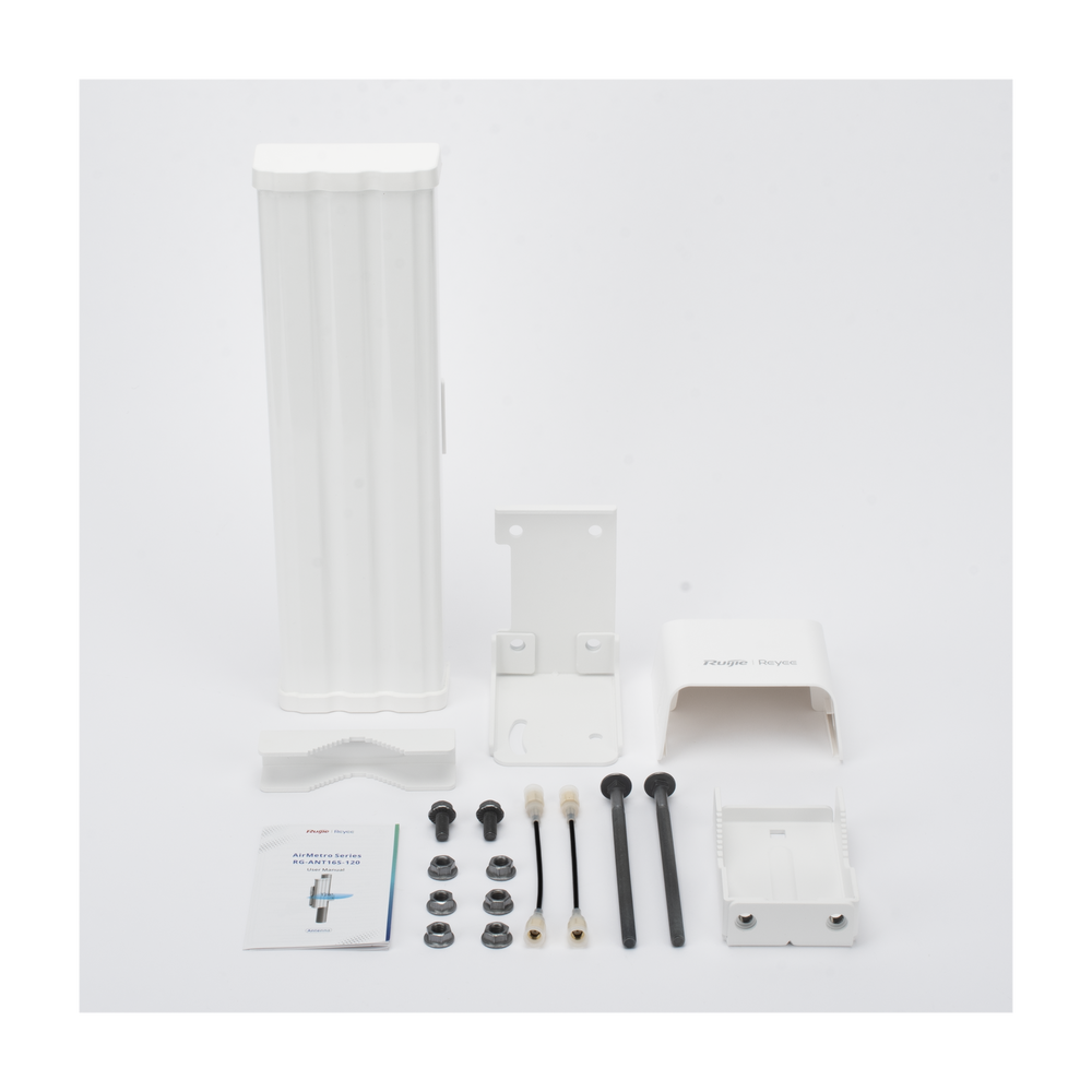 Antena Sectorial AirMetro / 120° 16 dBi / 5 GHz (5150-5850 MHz) / MIMO 2x2 Slant 45° / Enlaces Multipunto / Alcance 5 km (3.1 mi) / IP55 -40°C a +80°C / Conectores SMA Hembra Inverso - Imagen 5