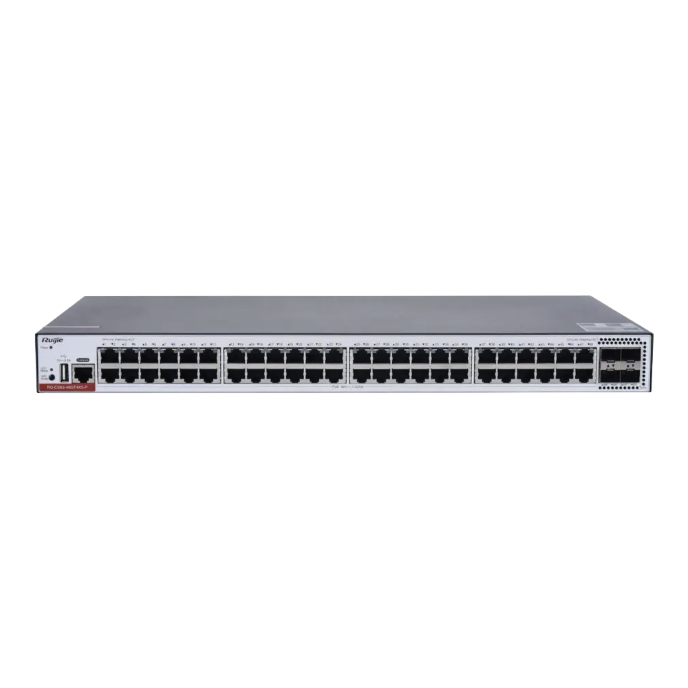 RG-CS83-48GT4XS-PD Switch Administrable Capa 3 PoE con 48 puertos Gigabit 802.3af/at + 4 SFP+ para fibra 10Gb, hasta 1,480 watts, gestión gratuita desde la nube. - Imagen 3