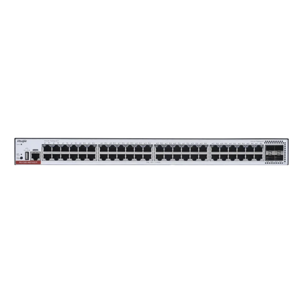 RG-CS83-48GT4XS-PD Switch Administrable Capa 3 PoE con 48 puertos Gigabit 802.3af/at + 4 SFP+ para fibra 10Gb, hasta 1,480 watts, gestión gratuita desde la nube. - Imagen 4