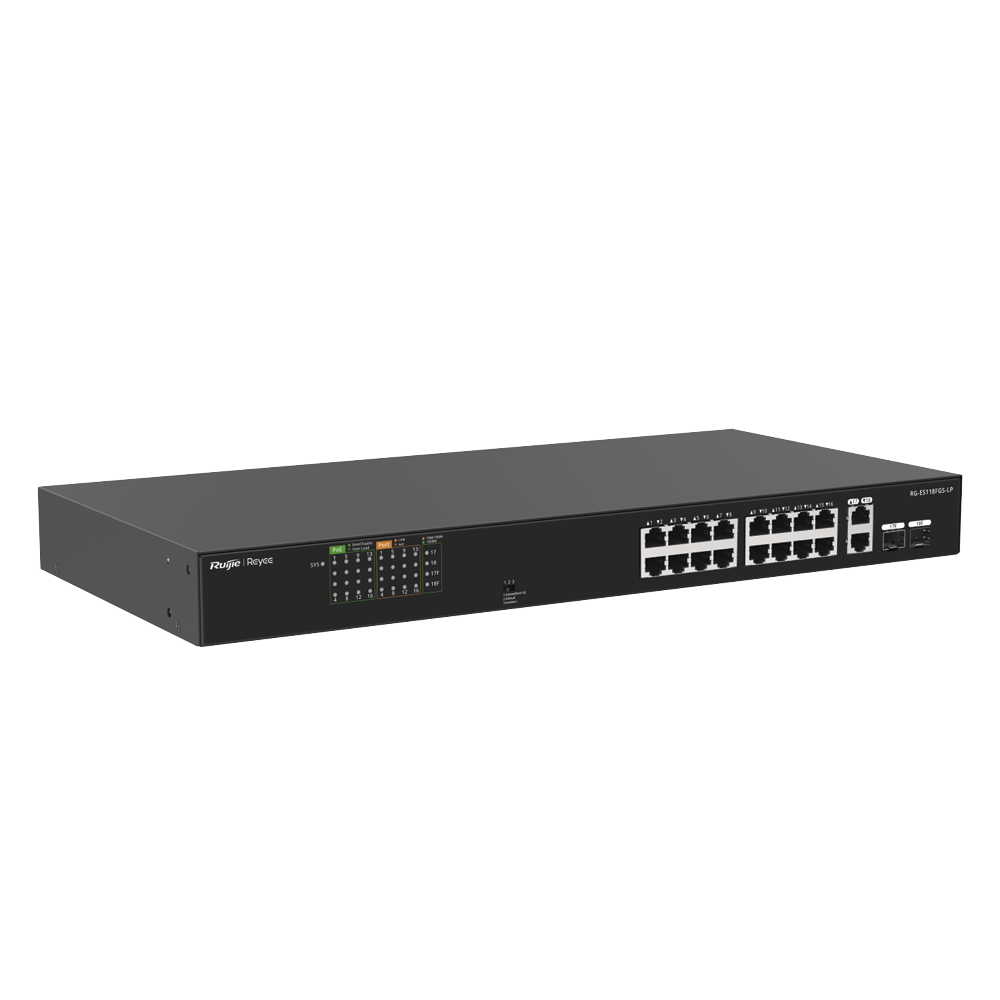 Switch PoE+ no Administrable, Hasta 120 Watts, Ideal para CCTV, 16 Puertos PoE +10/100, 2 Uplinks Gigabit y 2 SFP COMBO - Imagen 3