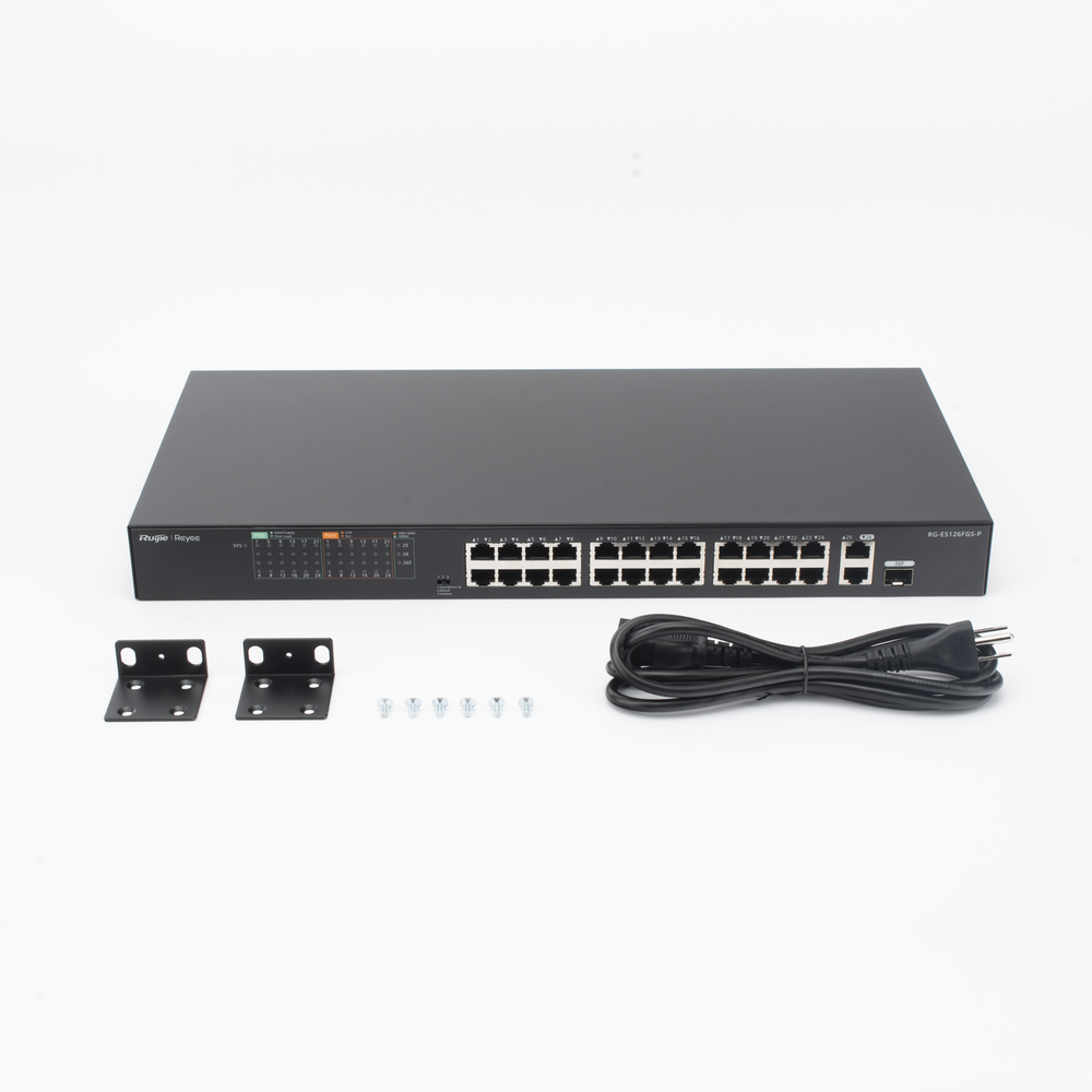 Switch PoE+ no Administrable, hasta 370 Watts Ideal para CCTV, 24 Puertos 10/100 PoE+, 2 Uplinks Gigabit (1 SFP COMBO) - Imagen 3