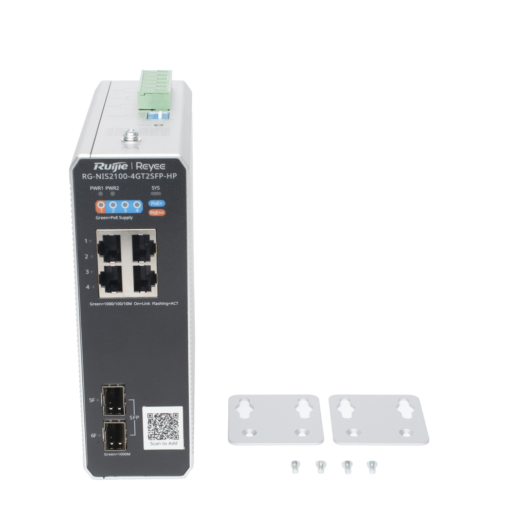 Switch Industrial PoE+ hasta 180 watts , Ideal para temperaturas Extremas y protección contra descargas, 1 puerto PoE++ 60W y 3 puertos PoE+ 30W, 2 SFP Uplink - Imagen 7