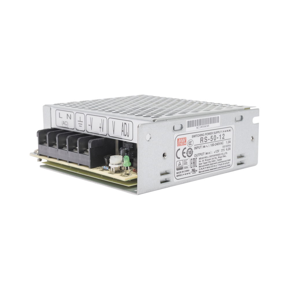 Fuente de poder industrial conmutada / 50W / 12Vcc / 4.2A / Entrada: 100-240Vca / Montaje en chasis
