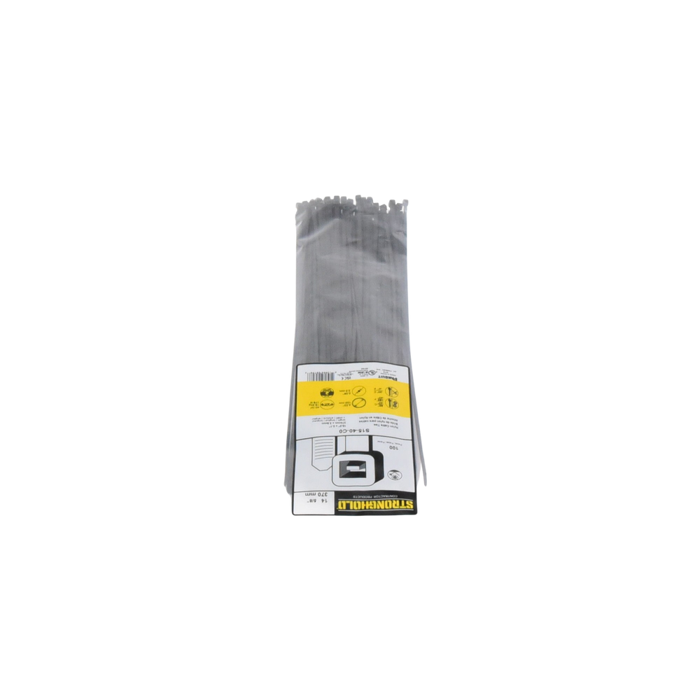 Cincho de Nylon 6.6 StrongHold™, 370mm largo x 3.6mm ancho, Color Negro, Exterior Resistente a Rayos UV, Paquete de 100pz - Imagen 3