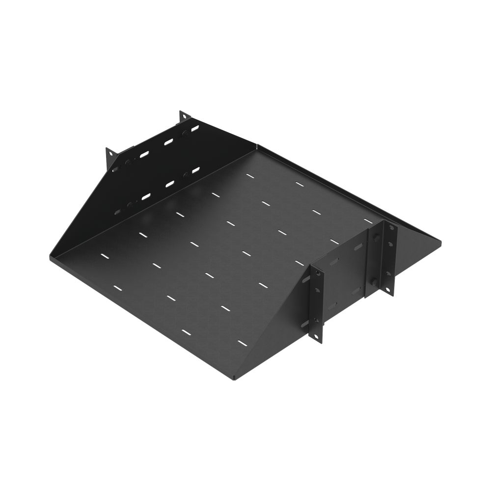 Charola para Soportar Equipos en Rack de 19", Profundidad Ajustable hasta 484 mm. 150 Kg de Carga, Compatible con Racks de Doble Perforación, 3U