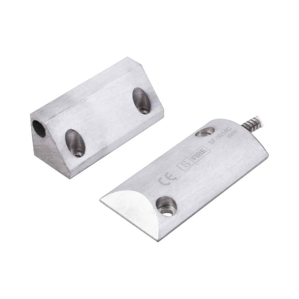 Contacto Magnético para Piso Uso Rudo / Salida Dual NC/NA / GAP 65 mm (2.5 in) / Aluminio / Cable Blindado 55 cm / UL & CE
