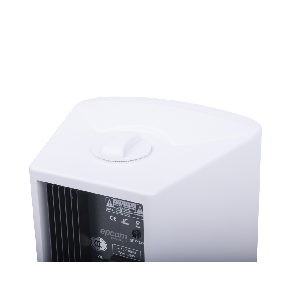 Altavoces Amplificada de Montaje en Pared 5"+1.5" | RMS 20W@8ohms y Pasivo 20W | Material ABS | Reja Metálica | Bracket de Metal | Color Blanco - Imagen 4
