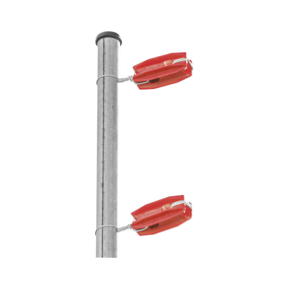 Aislador de Esquina Rojo para Cercos Eléctricos / 18 kV / Resinas Vírgenes / Resistencia 7.5-10.2 kg / Anti UV / 66 mm x 31.6 mm