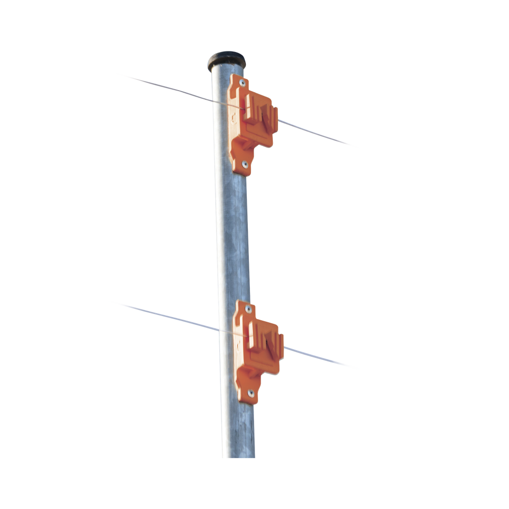 Aislador de Paso Naranja Reforzado para Cercos Eléctricos / Aislamiento hasta 18 kV / Resistente a Clima Extremo / Polipropileno y Policarbonato
