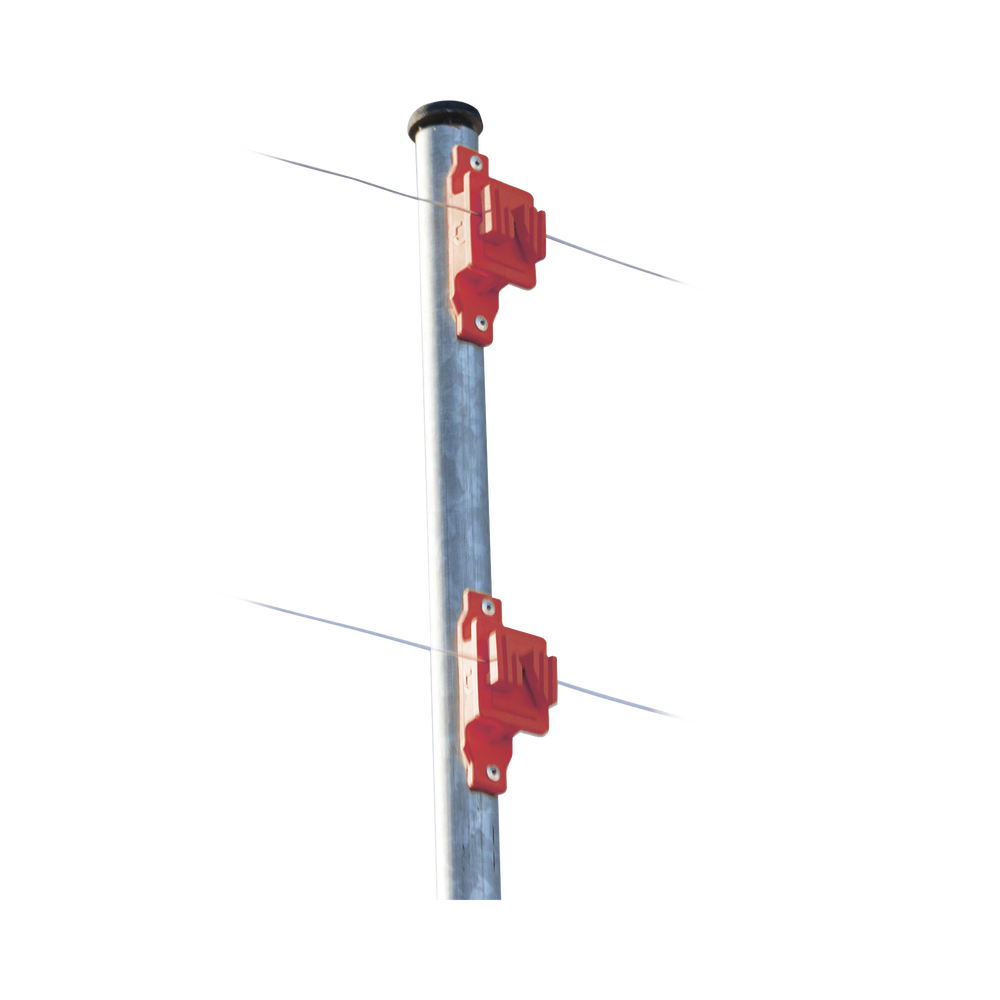 Aislador de Paso Rojo Reforzado para Cercos Eléctricos / Aislamiento hasta 18 kV / Resistente a Clima Extremo / Polipropileno y Policarbonato