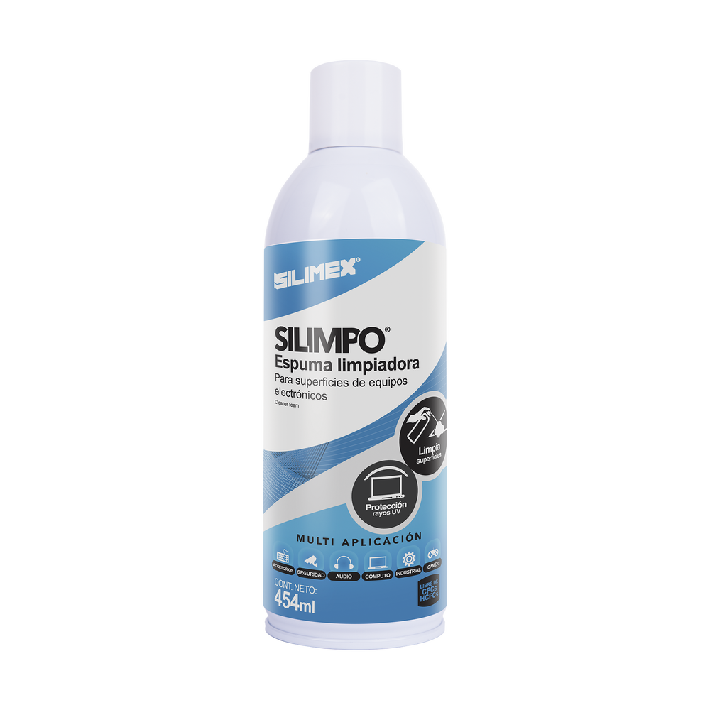 Espuma Limpiadora para Todo Tipo de Superficies Plásticas y Metálicas de Sistemas de Vídeo, Audio, Telefonía y Equipo de Cómputo, Contiene Protectores de Rayos UV, 454 ml