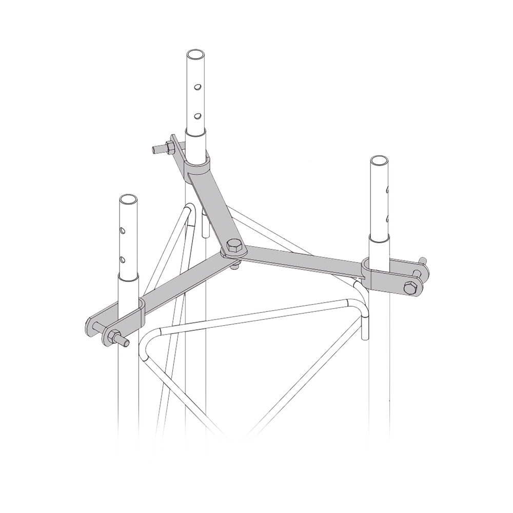 Brida para sujeción de retenida compatible con tramos STZ30G, Galvanizado por Inmersión en Caliente.