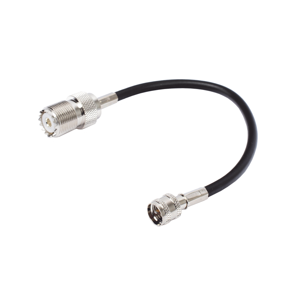 Jumper Adaptador de Conector Mini UHF Macho a UHF Hembra (SO-239), Níquel/ Oro y Plata/ Delrin. - Imagen 3