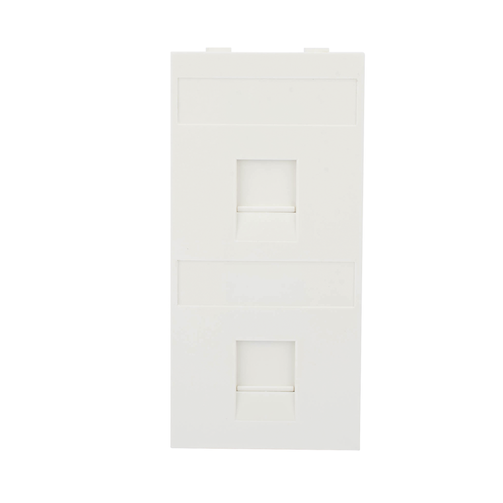 Placa Plana de Voz y Datos con Guardapolvo para 2 RJ45 / Color Blanco / 2 Puertos para Jacks Keystone / Compatible con Cajas de Pavimento SM-CPAV-2 y SM-CPAV-4 / Modelo S76B/9 - Imagen 3