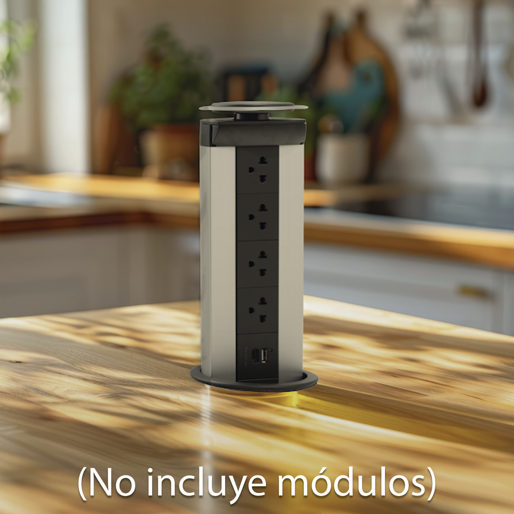 Teleblock Simon K45 para Voz, Datos, Multimedia o Contactos Eléctricos / Capacidad para 5 Módulos K45 / Apertura Automática con Tapa Abatible / Instalación en Mobiliario de Oficina o Comercial / (KTLE205CY) - Imagen 3