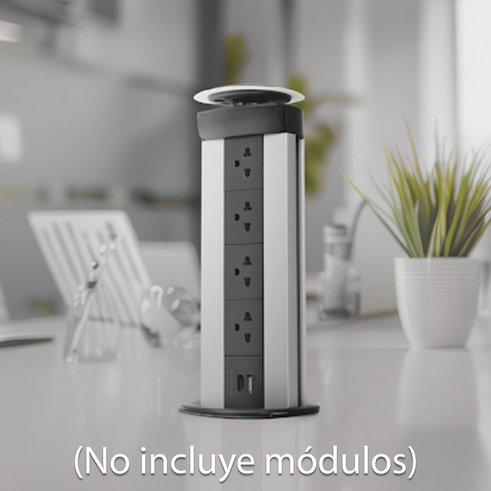 Teleblock Simon K45 para Voz, Datos, Multimedia o Contactos Eléctricos / Capacidad para 5 Módulos K45 / Apertura Automática con Tapa Abatible / Instalación en Mobiliario de Oficina o Comercial / (KTLE205CY) - Imagen 4