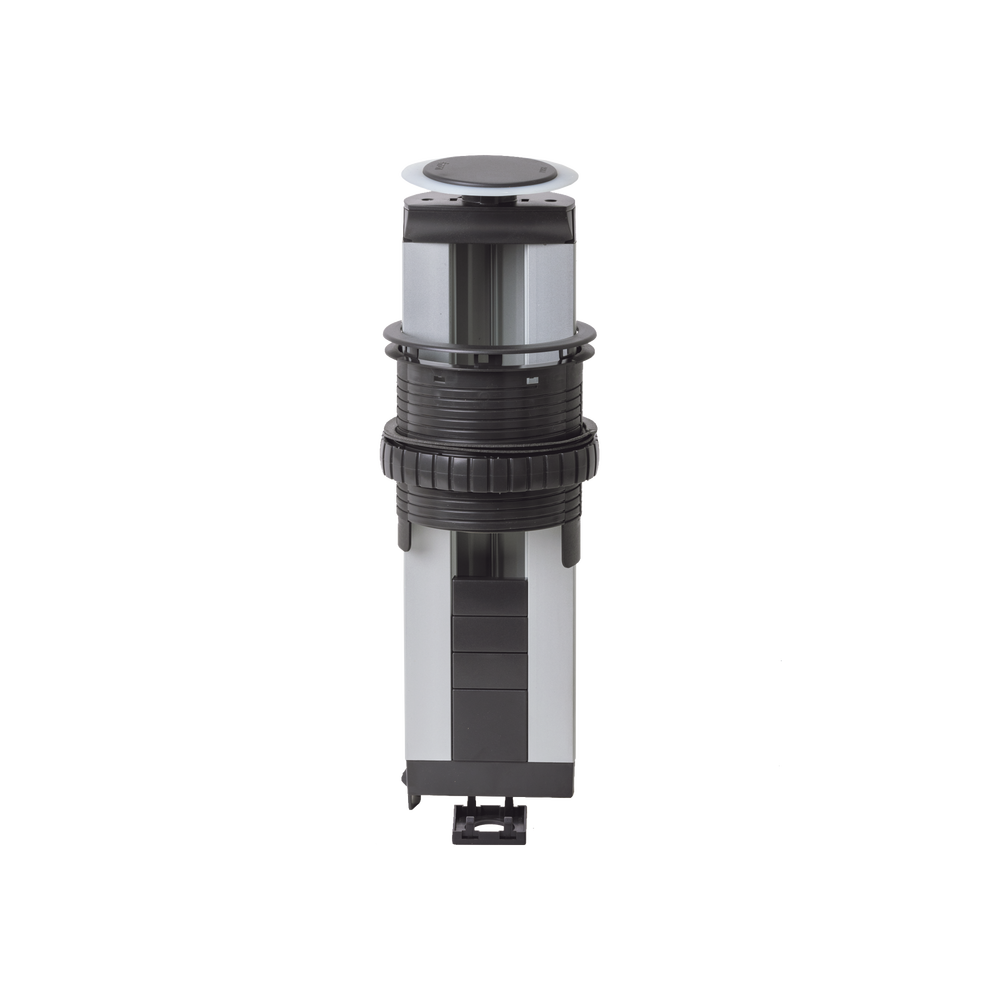 Teleblock Simon K45 para Voz, Datos, Multimedia o Contactos Eléctricos / Capacidad para 5 Módulos K45 / Apertura Automática con Tapa Abatible / Instalación en Mobiliario de Oficina o Comercial / (KTLE205CY)