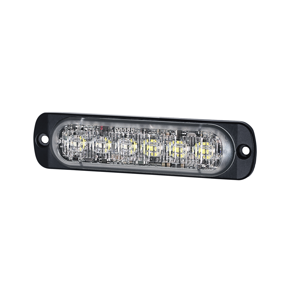 Luz Auxiliar de 12 LED, Rojo/Azul, Lente Transparente, SAE