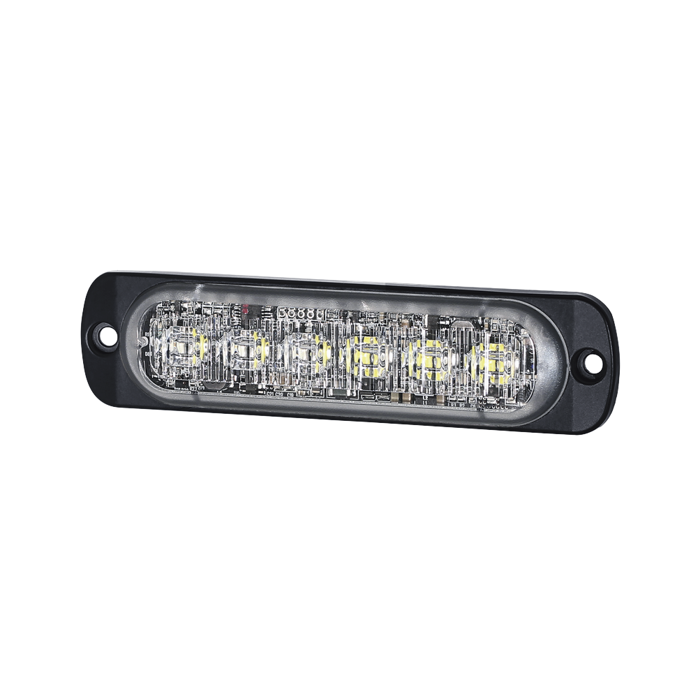 Luz Auxiliar de 12 LED, Rojo/Claro, Lente Transparente, SAE