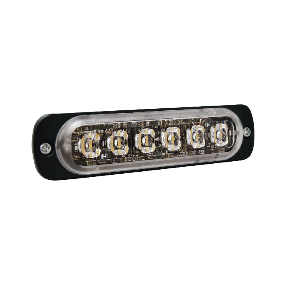 Luz Auxiliar de 6 LED, Rojo, Lente Transparente, SAE