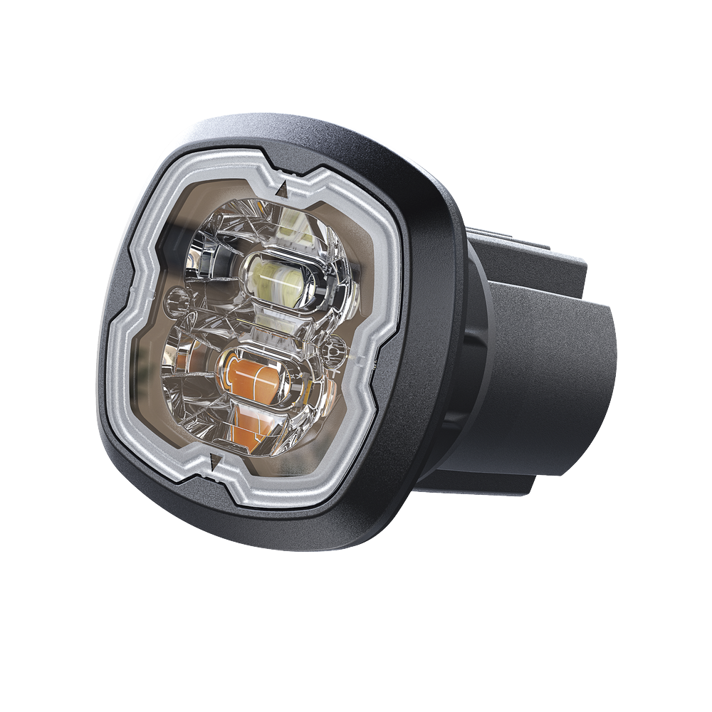 Estrobo Empotrable de 6 LED, Claro, Lente Transparente, SAE