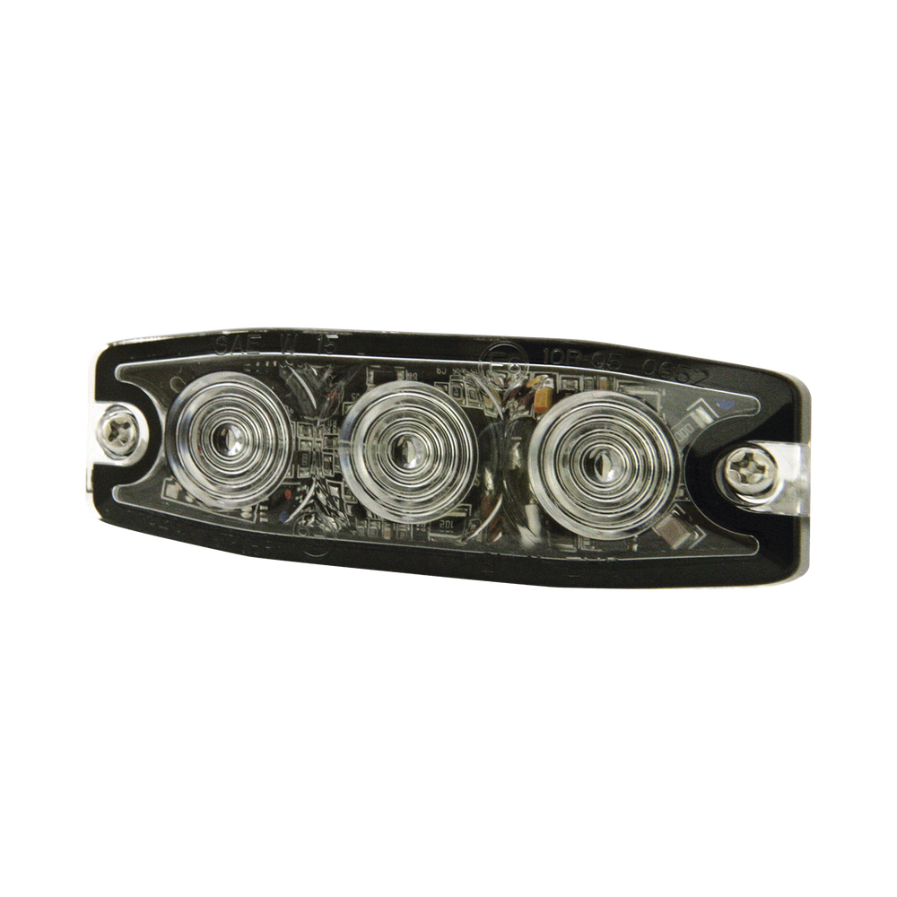 Luz Auxiliar de 3 LED, Ambar, Lente Transparente, SAE