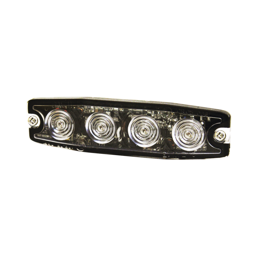 Luz Auxiliar de 4 LED, Ambar, Lente Transparente, SAE