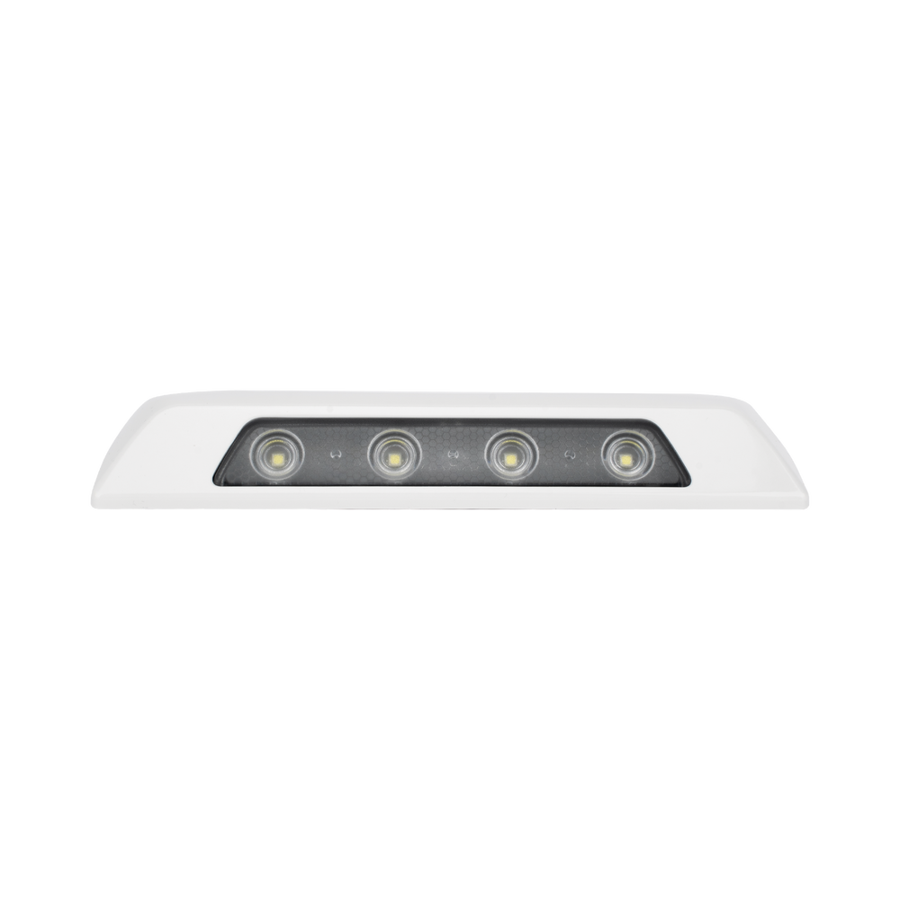 Luz Auxiliar de Escena de 4 LED, Blanco, Lente Transparente, Bisel Blanco