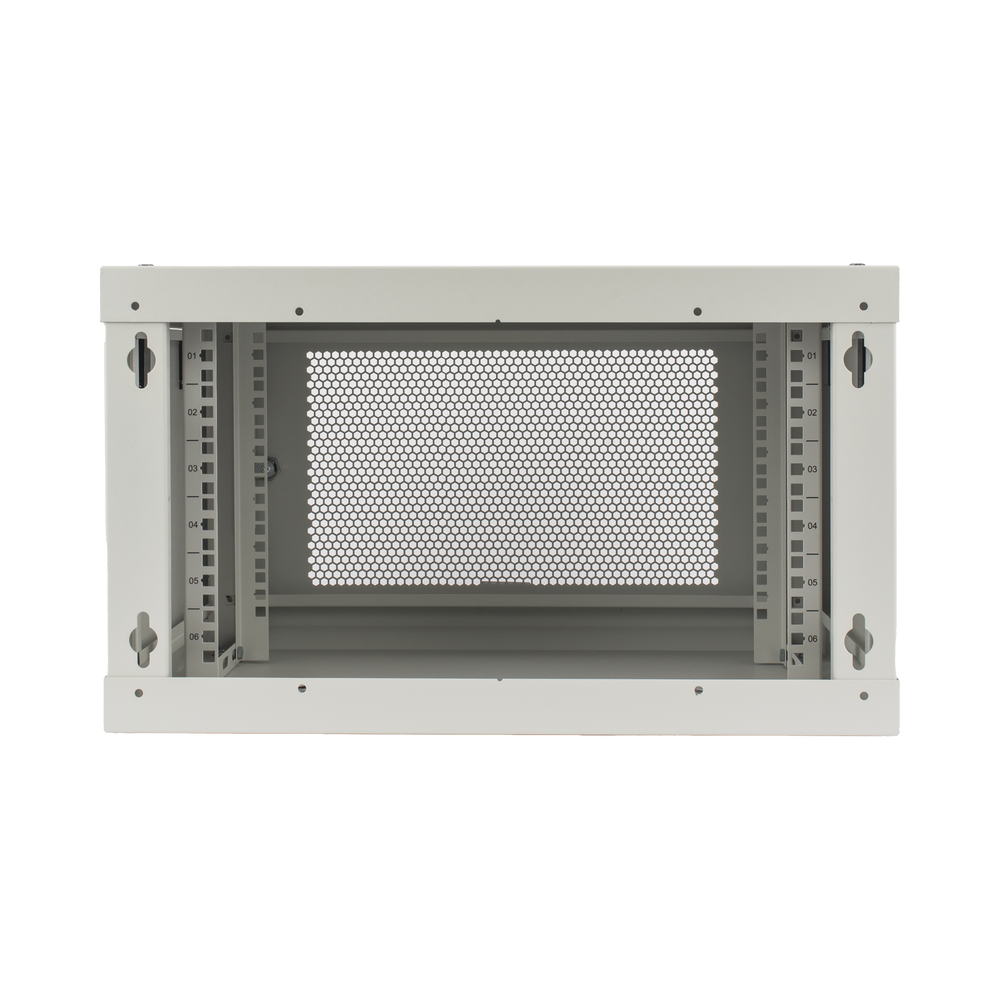 Gabinete de Pared de 6U con Puerta Perforada, 455 mm de Profundidad Total, Rack de 19'', Acero Reforzado Color Gris Mate - Imagen 2