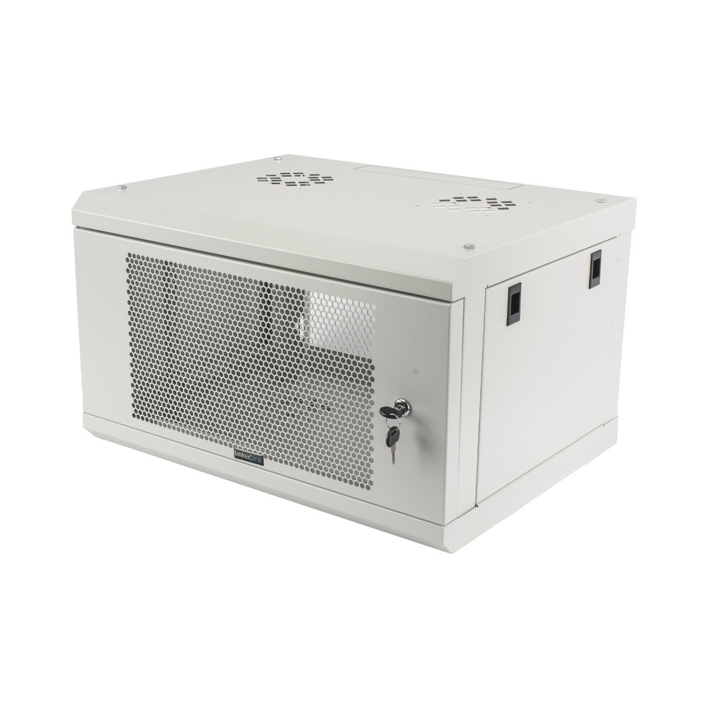 Gabinete de Pared de 6U con Puerta Perforada, 455 mm de Profundidad Total, Rack de 19'', Acero Reforzado Color Gris Mate - Imagen 3