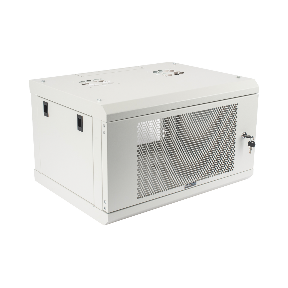 Gabinete de Pared de 6U con Puerta Perforada, 455 mm de Profundidad Total, Rack de 19'', Acero Reforzado Color Gris Mate - Imagen 4
