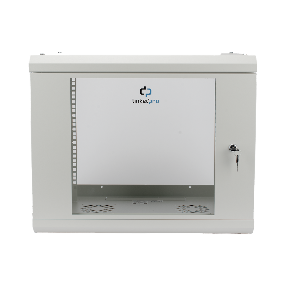 Gabinete de Pared de 9U con Puerta de Cristal Templado, 479.5 mm de Profundidad, Rack de 19'', Acero Reforzado, Color Blanco - Imagen 2