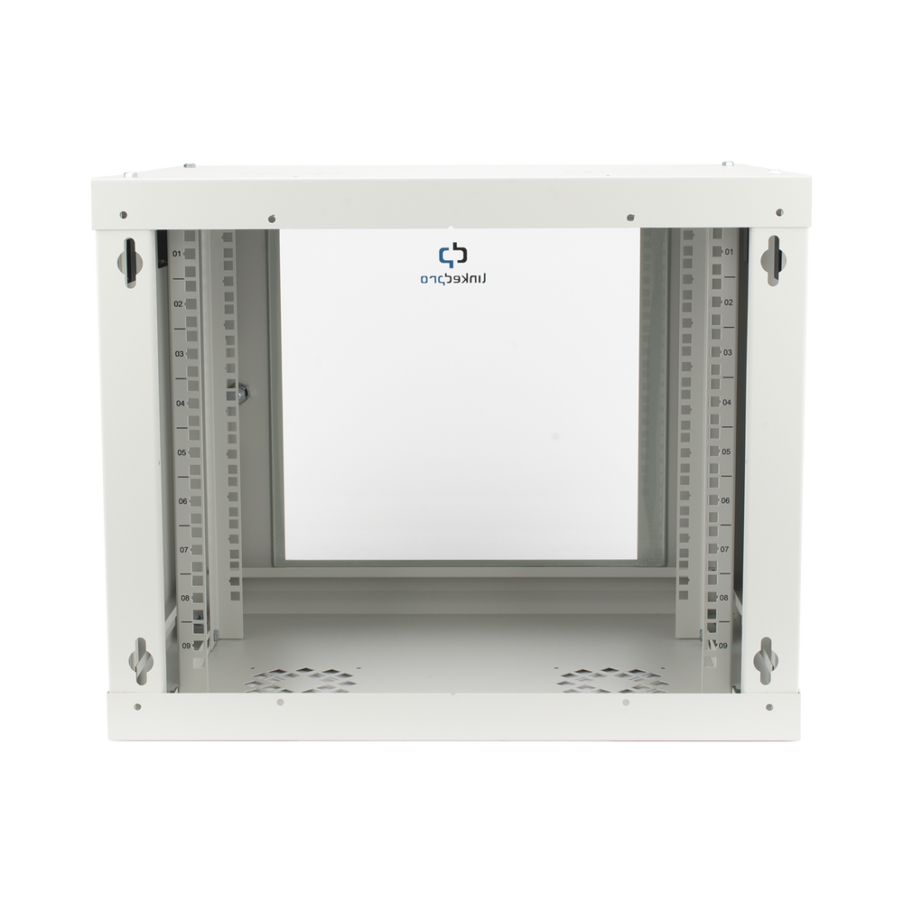Gabinete de Pared de 9U con Puerta de Cristal Templado, 479.5 mm de Profundidad, Rack de 19'', Acero Reforzado, Color Blanco - Imagen 4