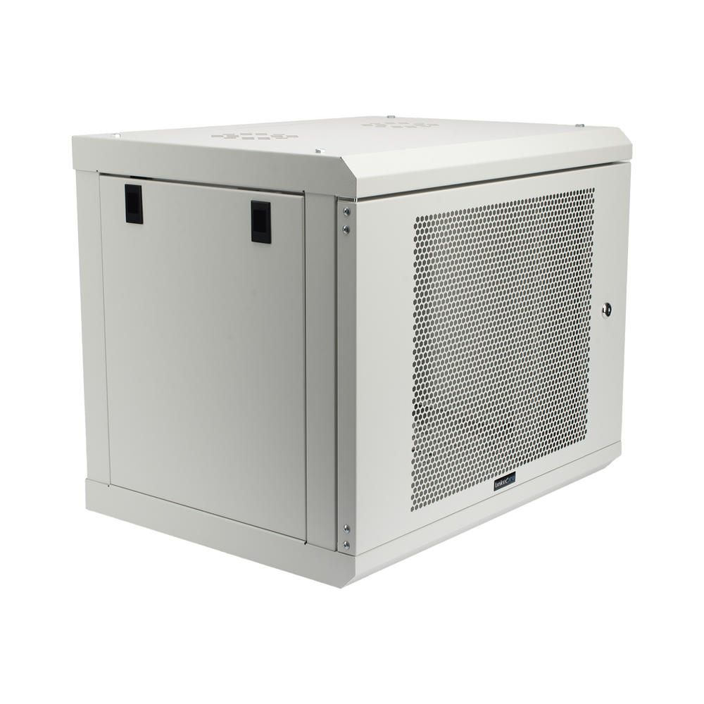 Gabinete de Pared de 9U con Puerta Perforada 455 mm de Profundidad, Rack de 19'', Acero Reforzado Color Gris Mate - Imagen 2