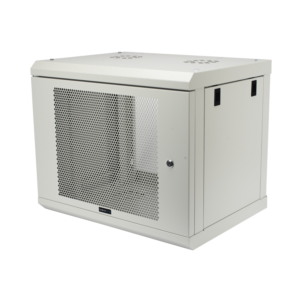 Gabinete de Pared de 9U con Puerta Perforada 455 mm de Profundidad, Rack de 19'', Acero Reforzado Color Gris Mate - Imagen 3