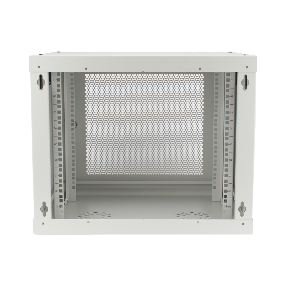 Gabinete de Pared de 9U con Puerta Perforada 455 mm de Profundidad, Rack de 19'', Acero Reforzado Color Gris Mate - Imagen 4