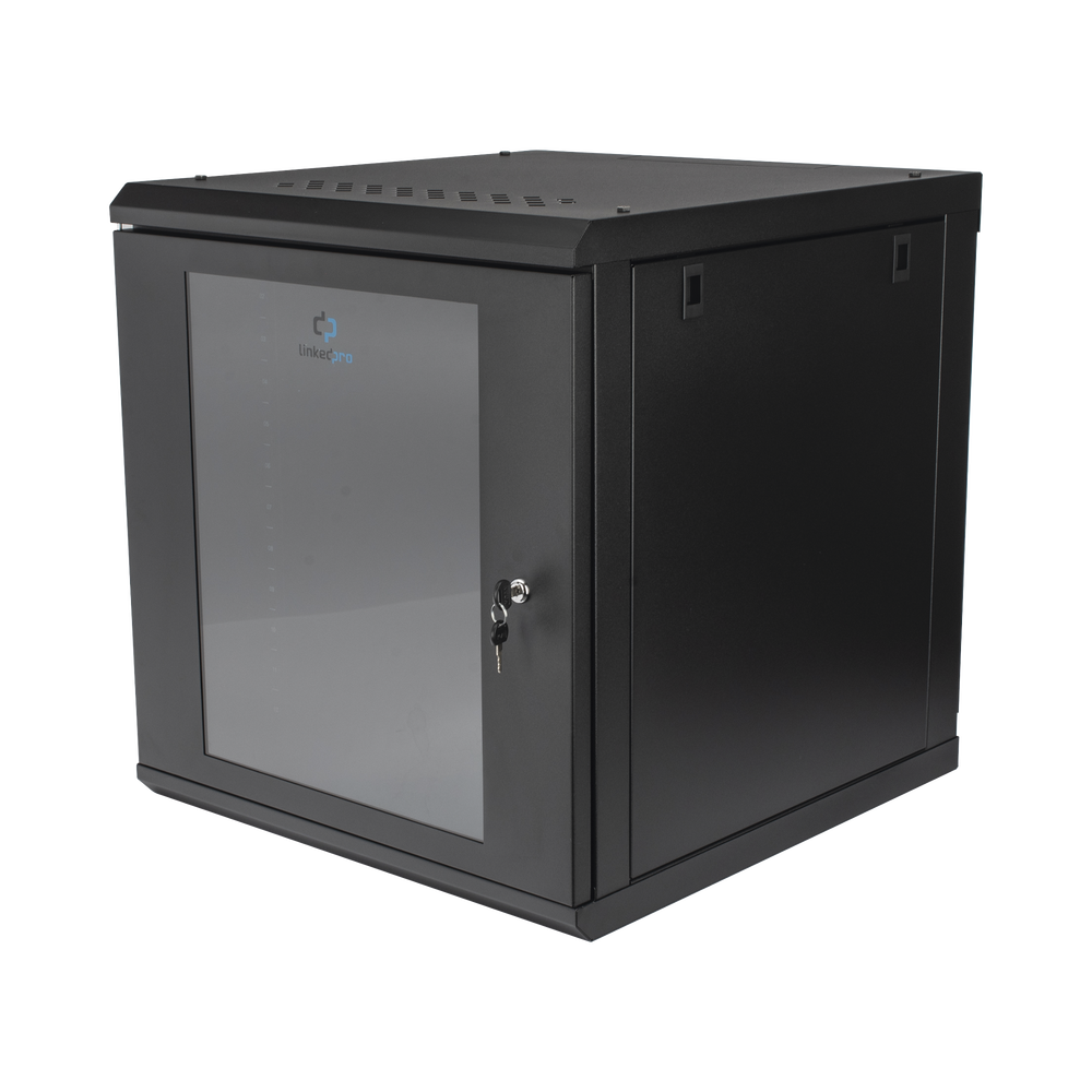 Gabinete Rack de Pared 12 Unidades / 19 Pulgadas / Ventilado / Puerta de Vidrio / Acero Calibre 18 / Carga 100 Kg / 635 x 606 x 612 mm (25 x 23.9 x 24.1 in) / Pintura Electrostática / Negro - Imagen 3