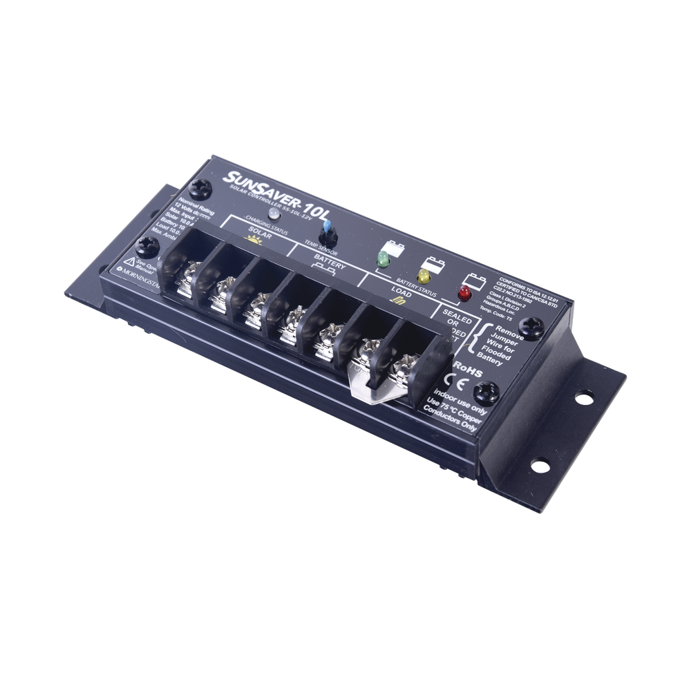 Controlador de Carga Solar SunSaver PWM 10 A / 12 VCC / Encapsulado Epóxico / Clase 1 Div 2 / Compensación de Temperatura