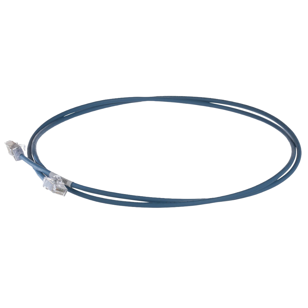 Patch Cord Cat6A, Diametro Reducido 28 AWG, Blindado S/FTP, CM/LS0H, 0.20 Metros (0.66 Pies), Color Azul - Imagen 3