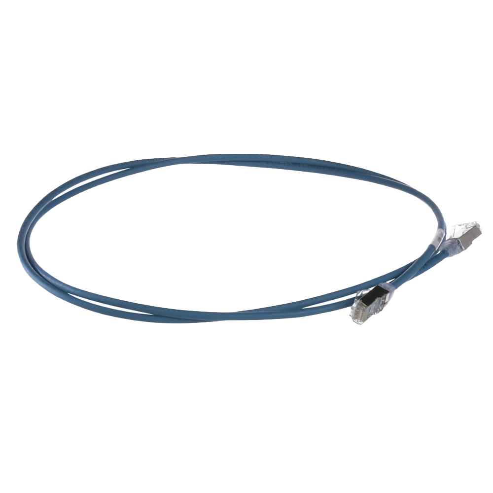 Patch Cord Cat6A, Diametro Reducido 28 AWG, Blindado S/FTP, CM/LS0H, 0.20 Metros (0.66 Pies), Color Azul - Imagen 4