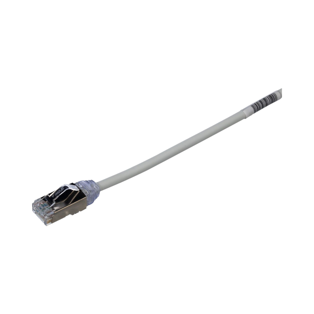 Patch Cord Cat6A, Diametro Reducido 28 AWG, Blindado S/FTP, CM/LS0H, 1 Metro (3.28 Pies), Color Gris