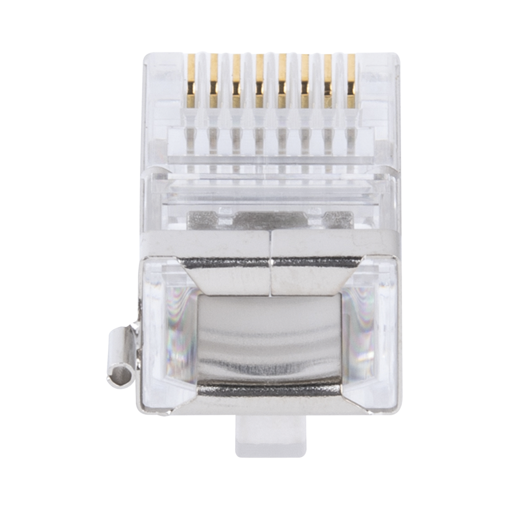 Bote con 100 Piezas de Plug Modular RJ45 Cat5e Blindado, Chapado de Oro a 30 Micras para Durabilidad Extrema con Pin de Tierra - Imagen 5