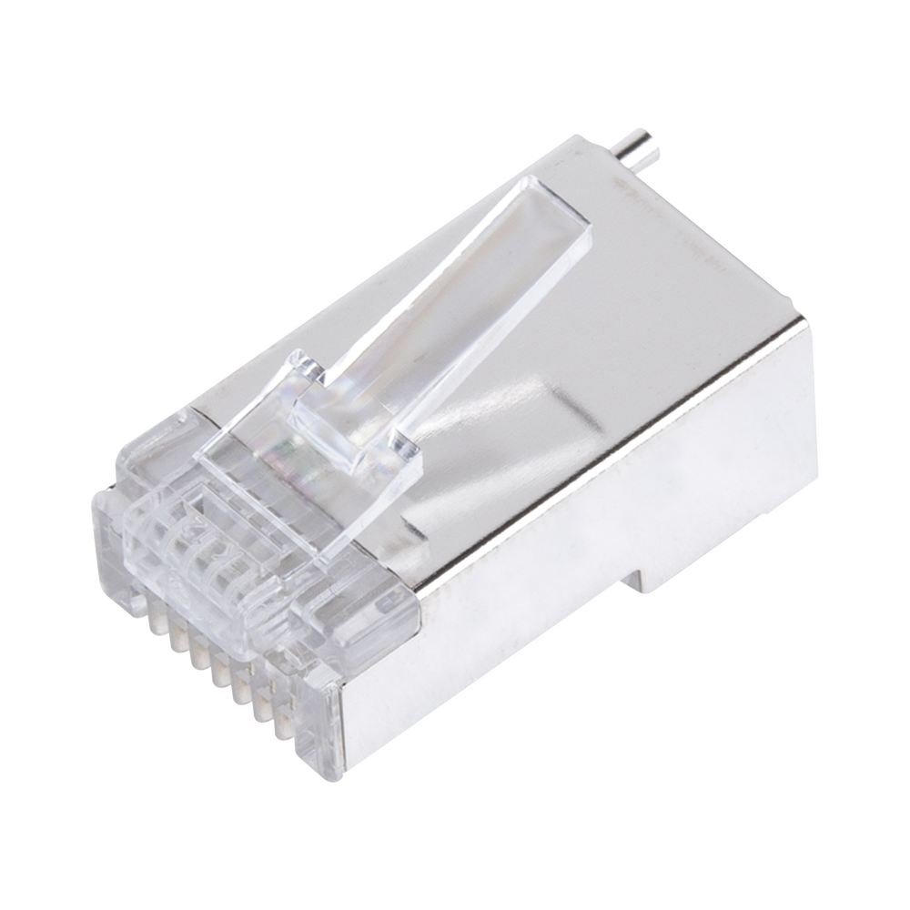 Bote con 100 Piezas de Plug Modular RJ45 Cat5e Blindado, Chapado de Oro a 30 Micras para Durabilidad Extrema con Pin de Tierra - Imagen 4