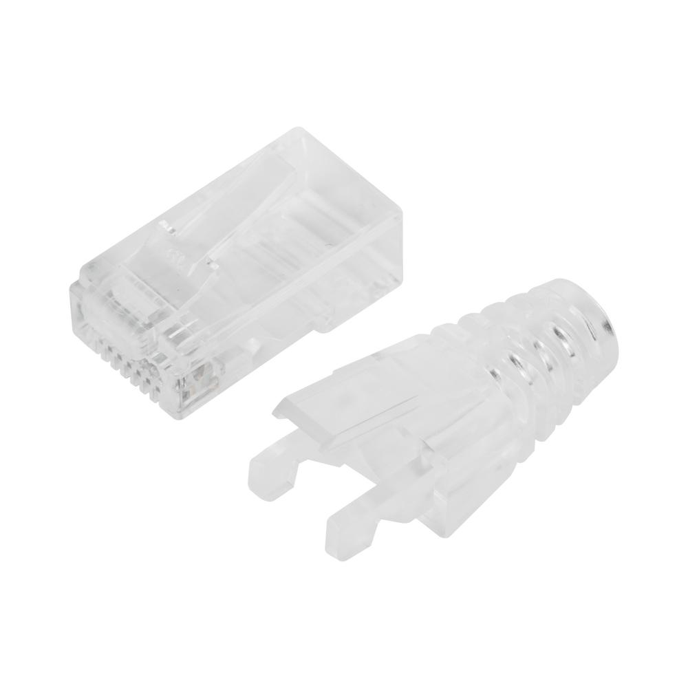 Bote con 50 Plugs Pass Through RJ45 Cat6 sin Blindaje, con Alivio de Tensión Incluido, Chapado de Oro a 30 Micras para Durabilidad Extrema - Imagen 4