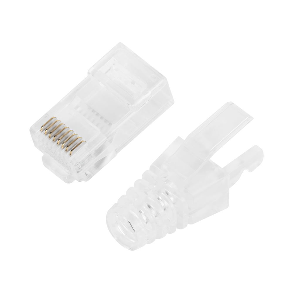 Bote con 50 Plugs Pass Through RJ45 Cat6 sin Blindaje, con Alivio de Tensión Incluido, Chapado de Oro a 30 Micras para Durabilidad Extrema - Imagen 3