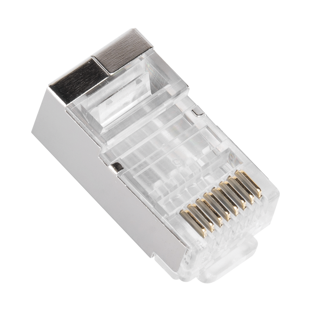 Bote con 100 Piezas de Plug Modular RJ45 Cat6 Blindado, Chapado de Oro a 30 Micras para Durabilidad Extrema SIN PIN de Tierra - Imagen 3