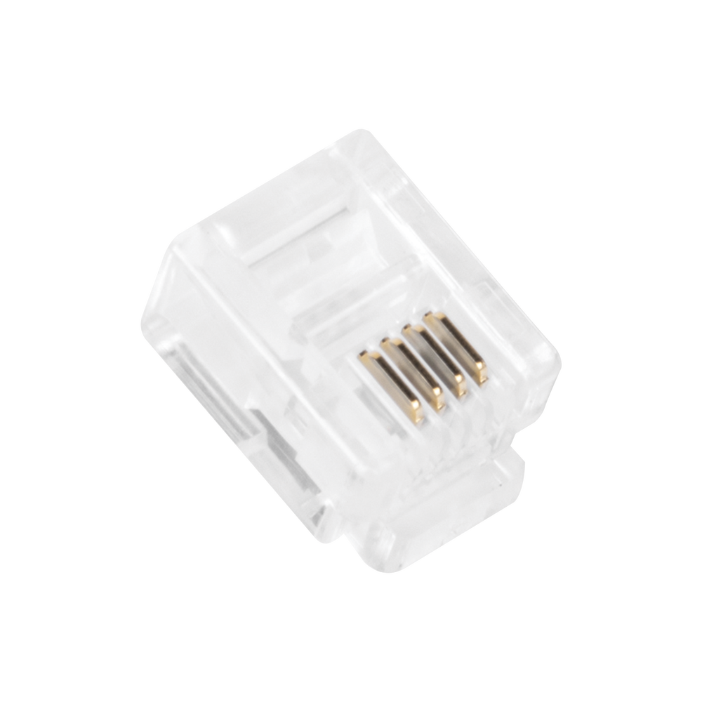 Bote con 100 Piezas de Plug Modular Tipo RJ11 de 4 Contactos Chapado de Oro a 50 Micras - Imagen 3