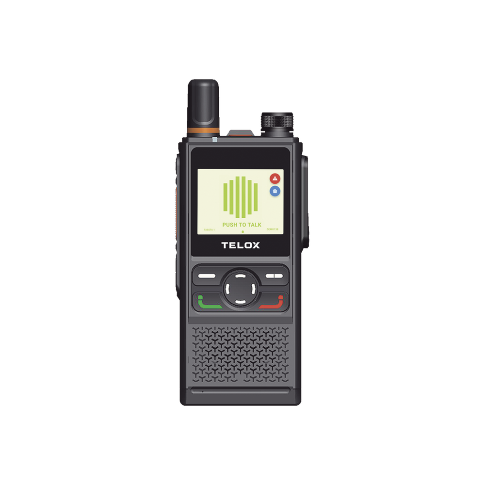 Radio PoC 4G LTE TELOX TE320 / Audio 3W con Cancelación de Ruido / IP67 Resistente a Agua y Polvo / Batería 4000 mAh (48 hrs) / Doble SIM LTE Global / Pantalla 2" / Compatible TASSTA y NXRadio