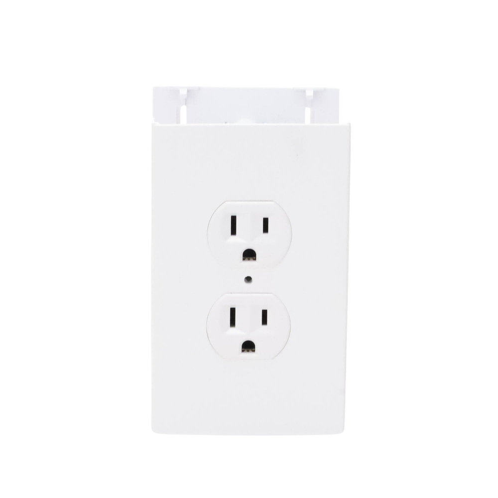 Contacto eléctrico doble, soporte y tapa color blanco de PVC auto extinguible, para canaleta TEK100 (5591-10200)